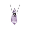 Crystal Aromatherapy Necklace - Amethyst Point (Silver)