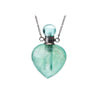 Crystal Aromatherapy Necklace - Fluorite Heart (Silver)