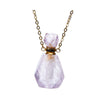 Crystal Aromatherapy Necklace - Perfume Amethyst (Gold)