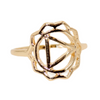 Solar Plexus Chakra Healing Symbol Gold Ring