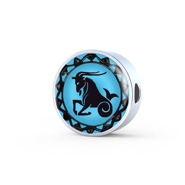 Capricorn Blue Zodiac Leather Bracelet - Lyghtt