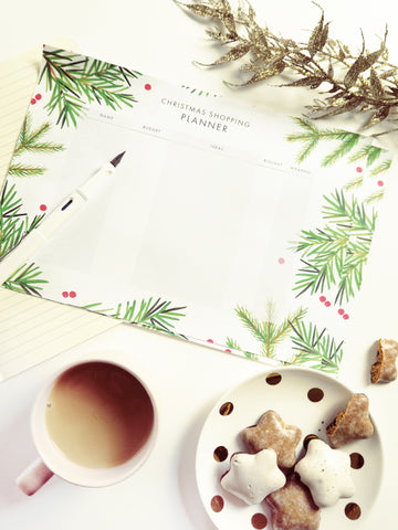 planning christmas gifts with the planner and a cuppa!