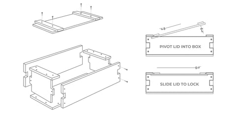 exploded view of japanese tool box construction including how to open and close lid