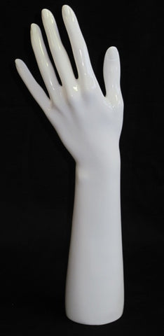 Female Left Display Hand White Gloss - extended arm