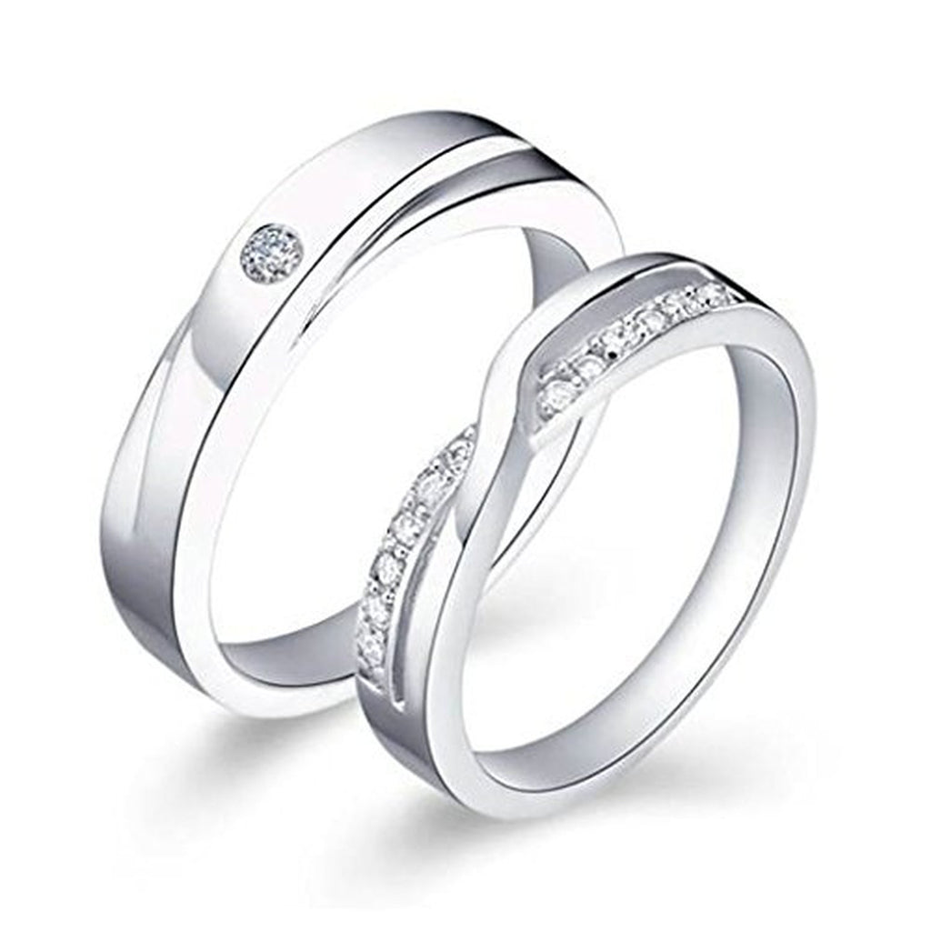 Silver Plated Wedding Rings Cubic Zirconia Rings Infinity
