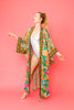 Long One of a Kind Hand Embroidered Flower Kimono - Dream Coat Long One of a Kind Hand Embroidered Flower Kimono - Dream Coat