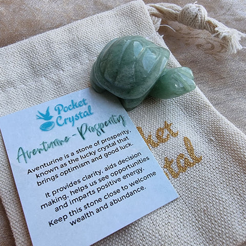 Aventurine Pocket Crystal Turtle - Prosperity