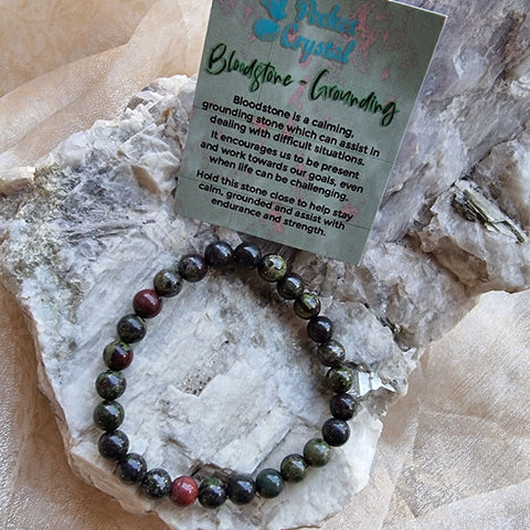 Bloodstone Crystal Stretch Bracelet