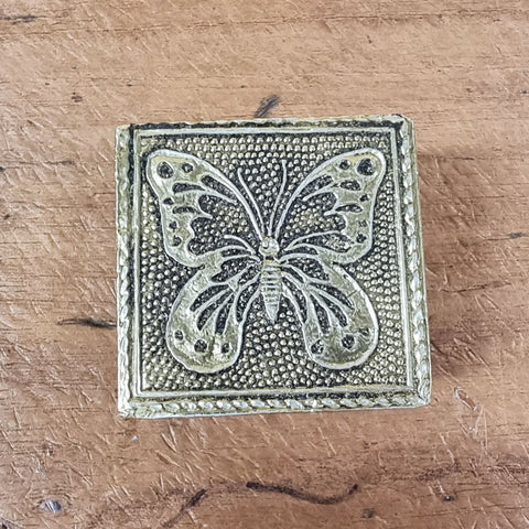 Mini Brass & Wood Box - Butterfly