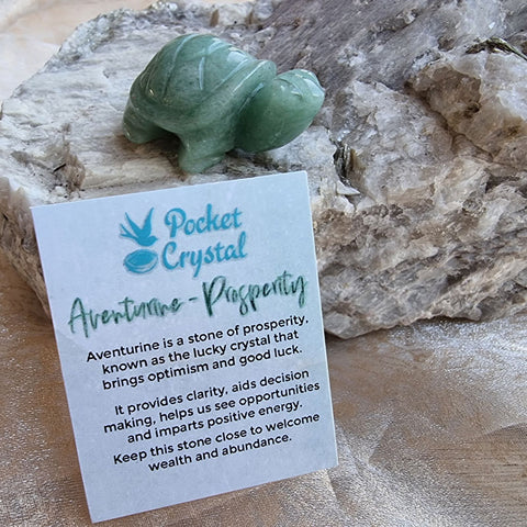 Aventurine Pocket Crystal Turtle - Prosperity