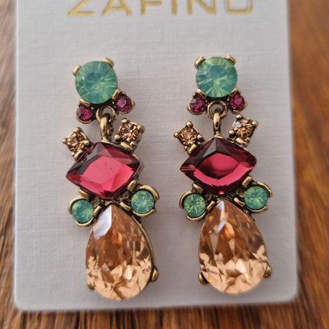 Carla Stud Earrings Pink By Zafino