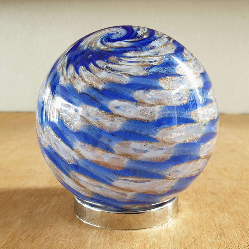 Friendship Ball Blue & Gold Swirls - The Chic Nest