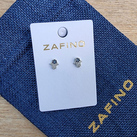 Mehndi Hands Stud Earrings By Zafino