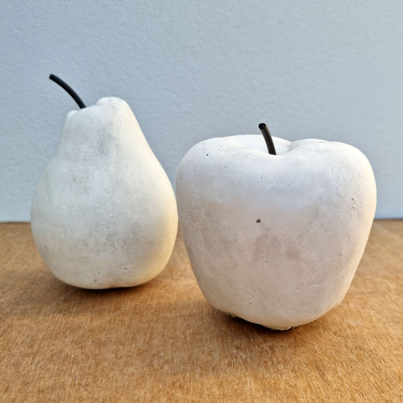 White Concrete Pear 13.5cm