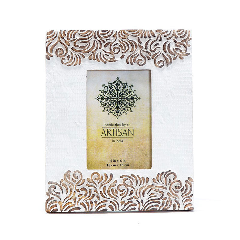 Whitewashed Wooden Photo Frame 4 x 6