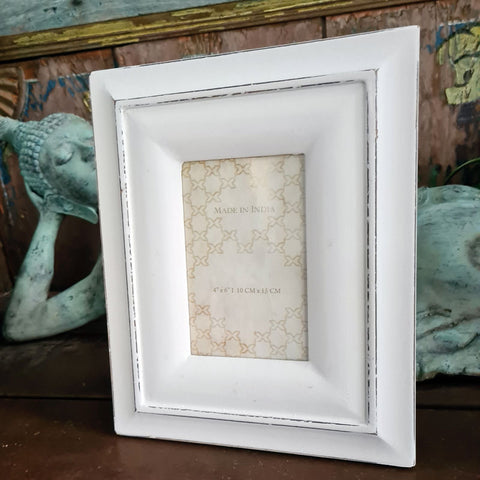 Whitewashed Wooden Photo Frame 4 x 6