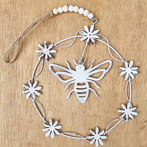 Hanging Bee  Flower Wreath