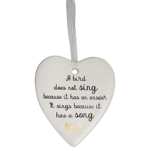 Bird Song Hanging Heart Ornament