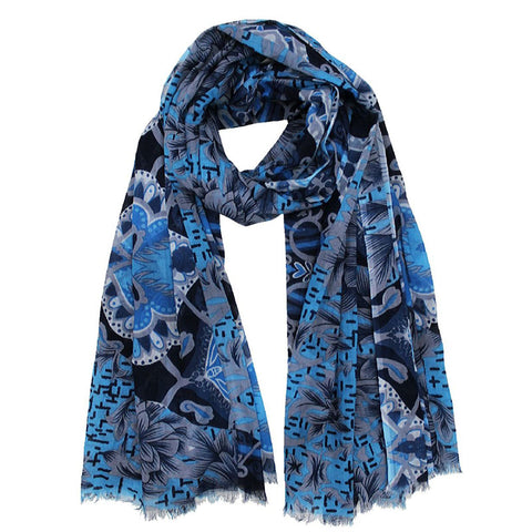 Blue & Grey Scarf 100% Cotton