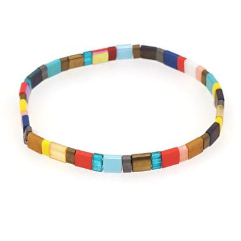 Gypsy Boho Tile Stretch Bracelet - Multi