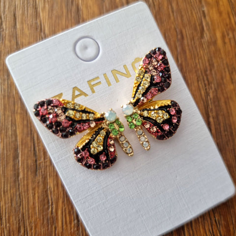 Butterfly Jewelled Stud Earrings