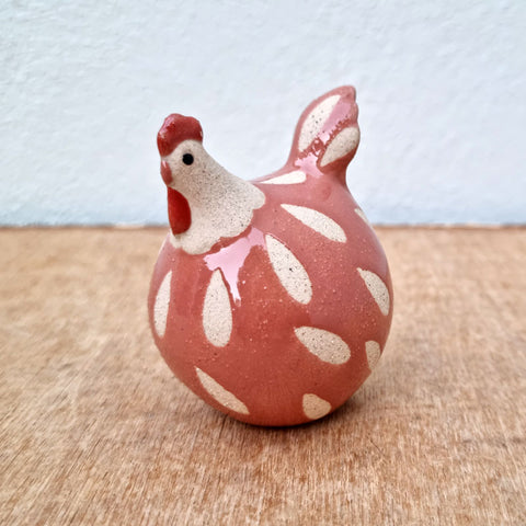 Chicken Ceramic Figurine - Rust