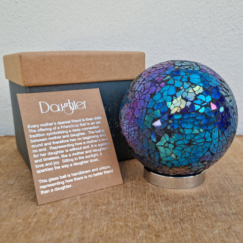 Daughter Friendship Ball Aqua Mosaic Sparkle