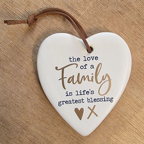 Family Is A Blessing Hanging Heart Ornament