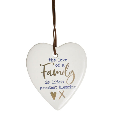 Family Is A Blessing Hanging Heart Ornament