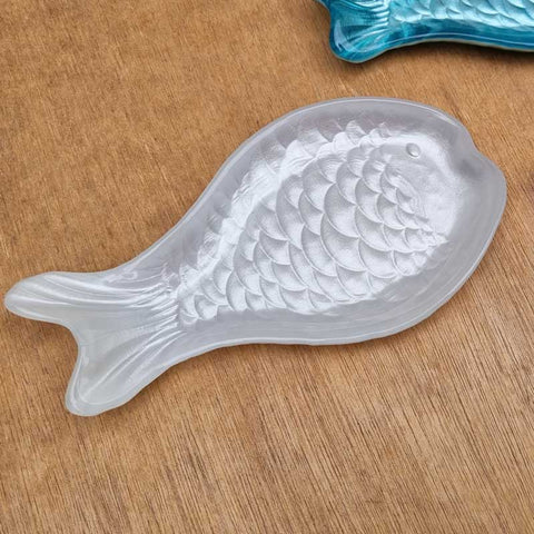 Fish Glass Dish - White