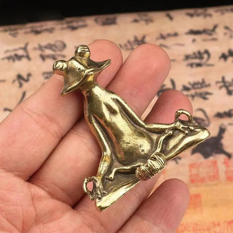 Zen Brass Meditating Frog