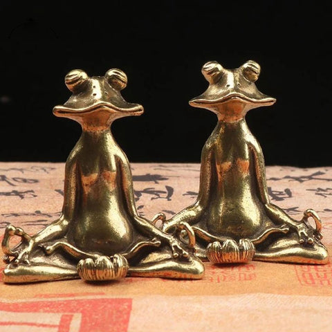 Zen Brass Meditating Frog