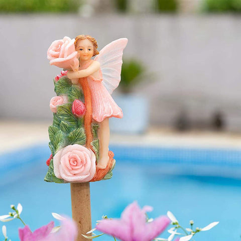 Garden Stake Topper Rose Fairy