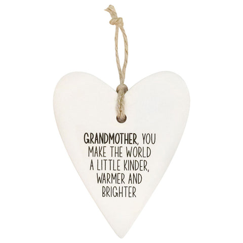 Grandmother Makes The World Brighter Loving Heart Ornament