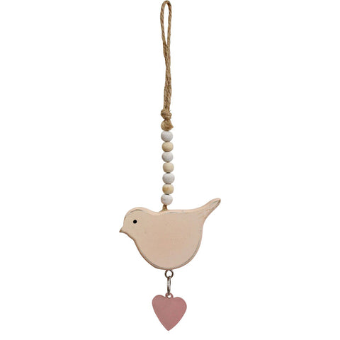 Hanging Bird With Heart - Pink