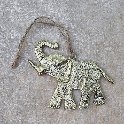 Hanging Gold Christmas Elephant Ornament