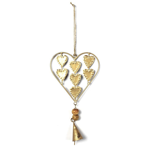 Hanging Loveheart With Mini Hearts & Beads