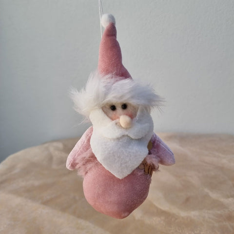 Santa Hanging Christmas Ornament - Pink