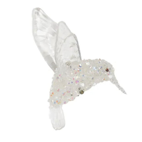 Hanging Hummingbird Sparkly Christmas Ornament