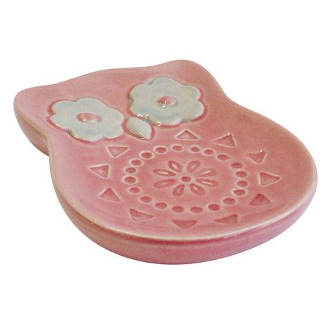 Owl Trinket Plate - Pink