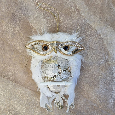 Owl With Spectacles Hanging Ornament