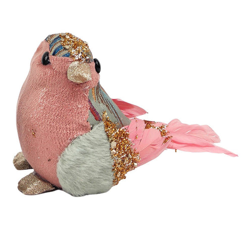 Paisley Sitting Bird Christmas Ornament - Pink
