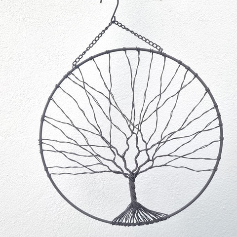 Tree Of Life Wire Hanging - Grey Medium