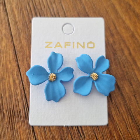 Orchid Stud Earrings By Zafino - Aqua