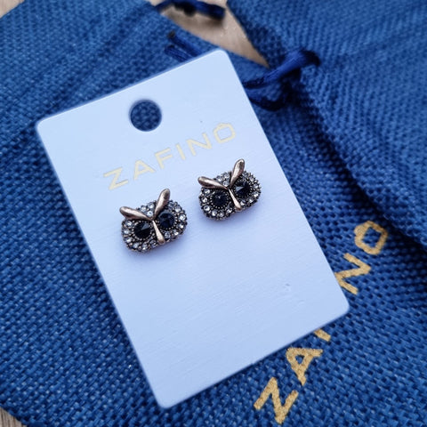 Jewelled Owl Stud Earrings