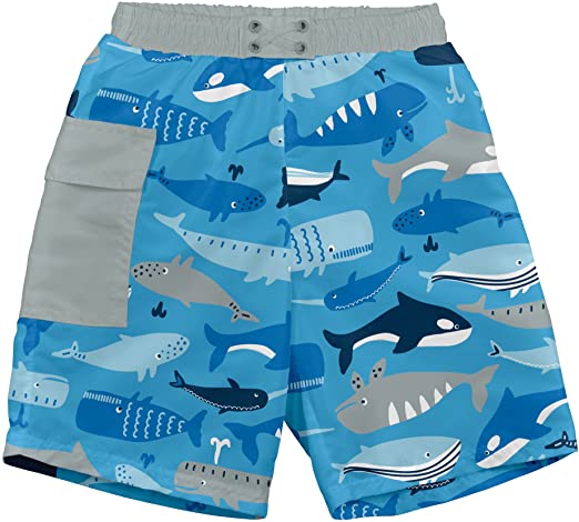 Baby Boy Swimsuit Lightweight Patented Design i play by green sprouts Swim Trunks with Built-in Reusable Swim Diaper 