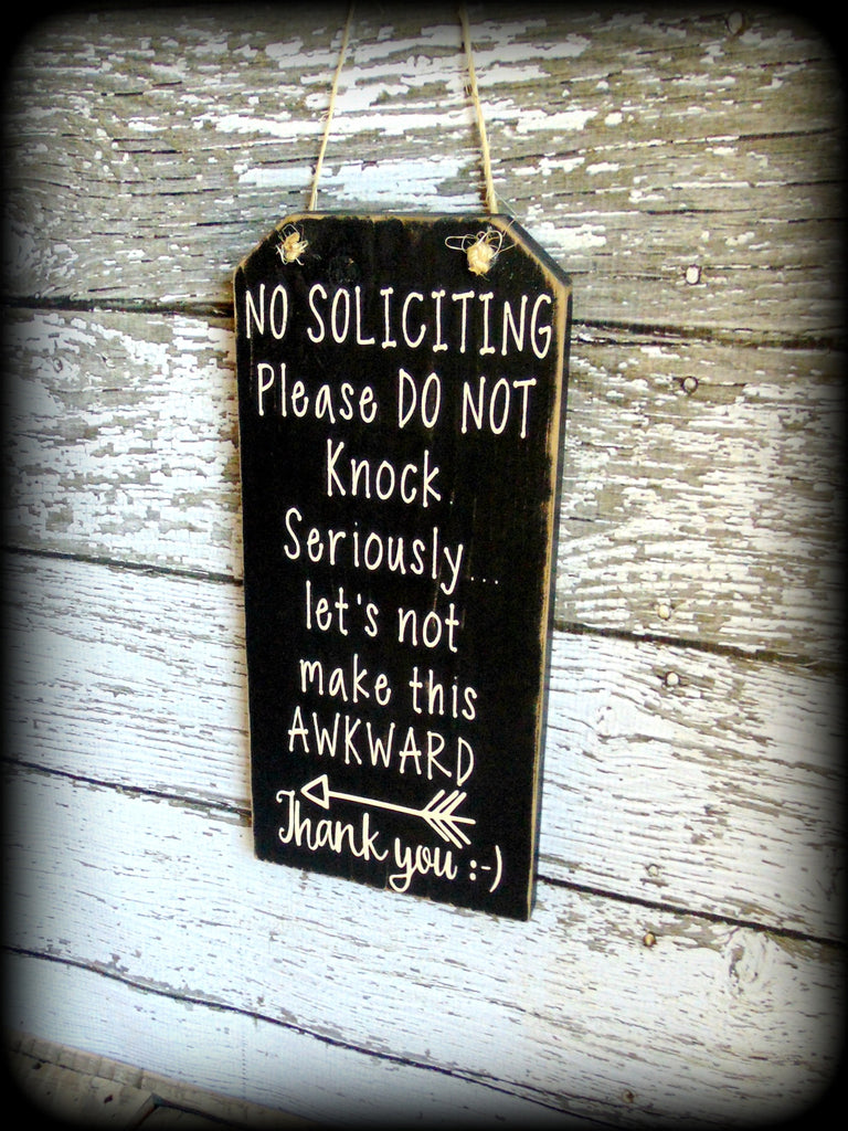 Funny Front Door Sign, No Soliciting Sign, Custom Wooden Sign, Housewa