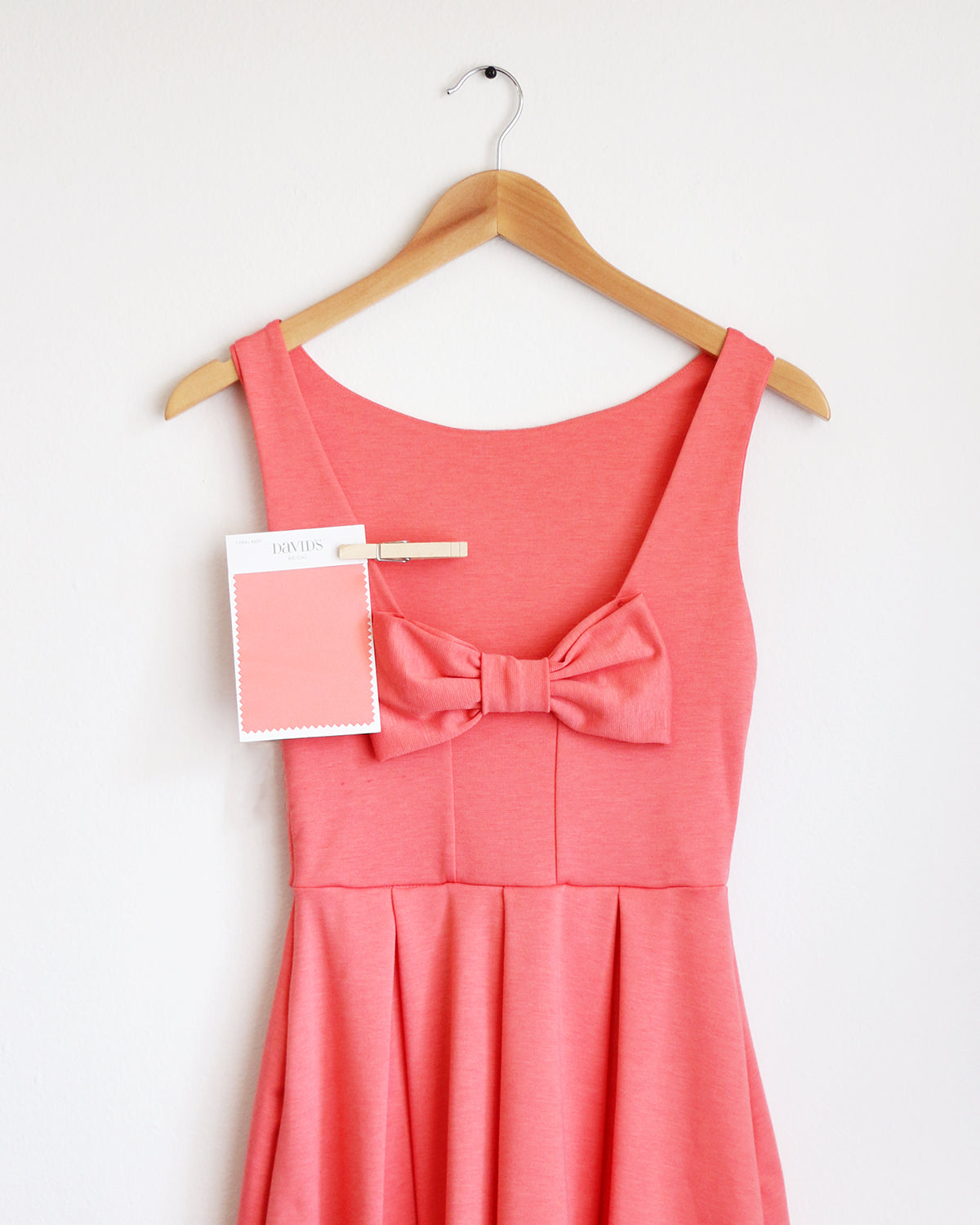 Apricity - JANUARY Dress in Watermelon - David's Bridal Coral Reef bridesmaid dress swatch