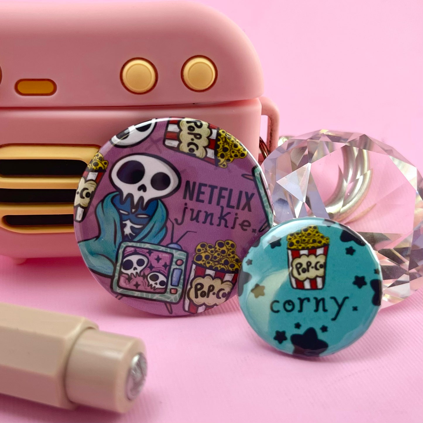 Binge TV Day Pin-Back Button Set