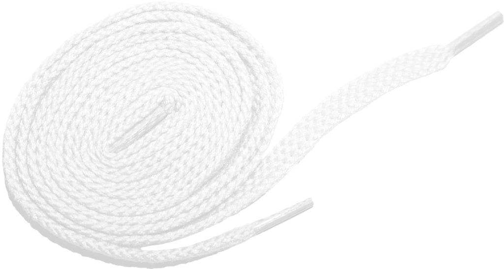 white flat shoelaces